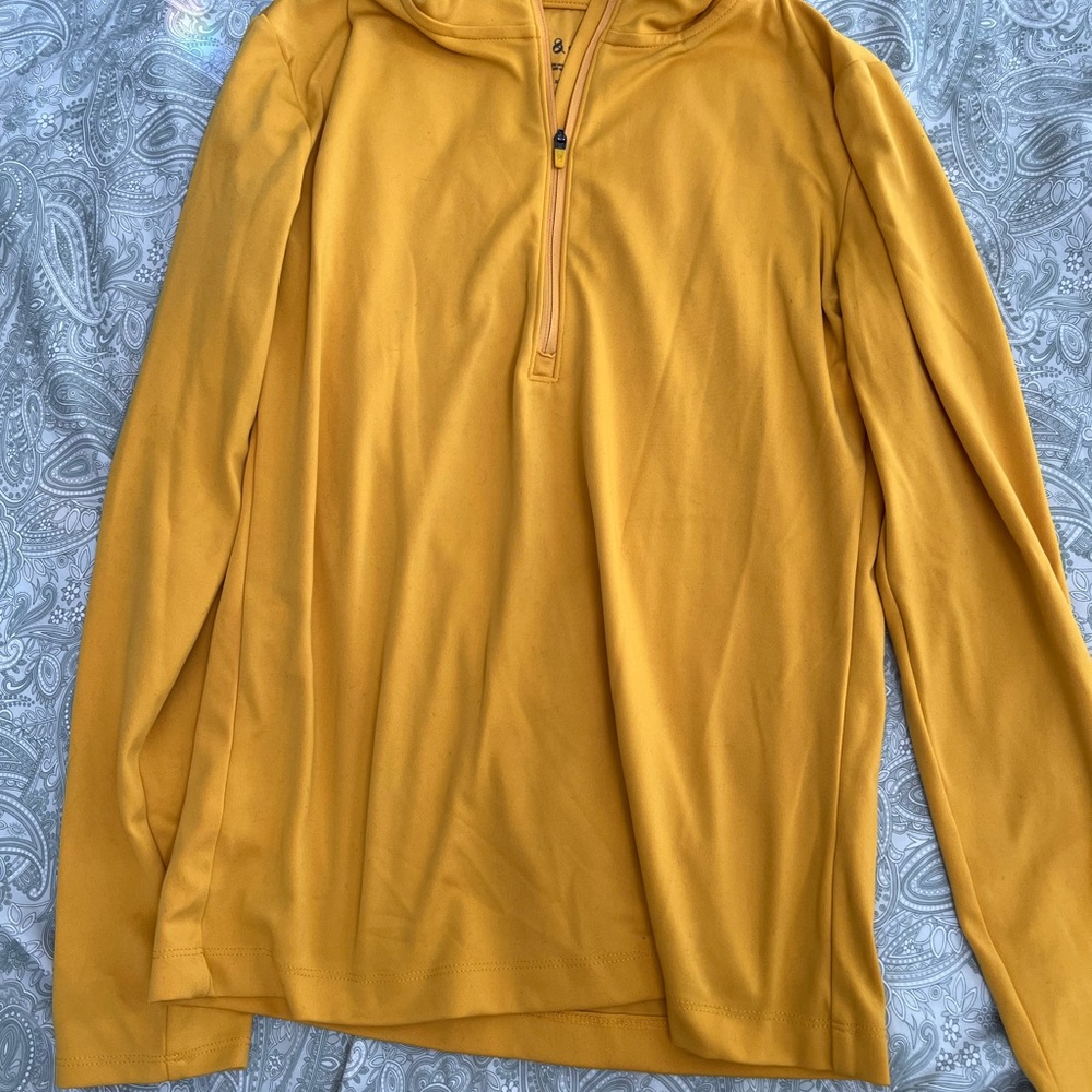 🐦‍🔥Donating Soon!🐦‍🔥 Lou & Grey Mustard Yellow Half-Zip Pullover